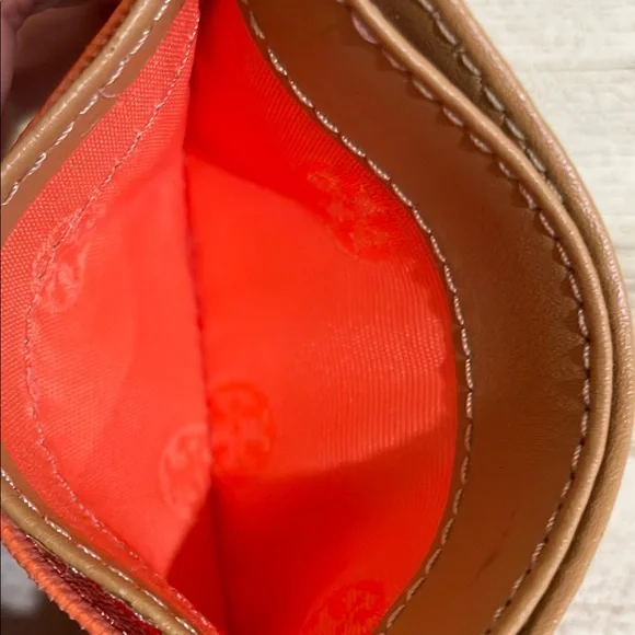 Tory Burch Orange and Tan Card Holder - Picture 5 of 6